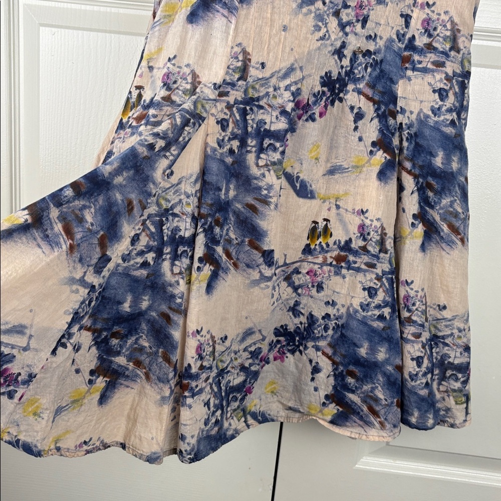 Arrata Silent Journey Abstract Floral Cotton Button Boho Tunic Size Medium - Picture 10 of 11